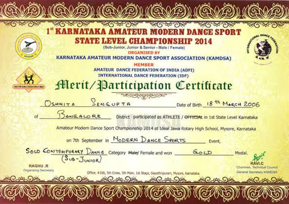 Presidency North Bangalore, won the State Level Modern Dance Championship in Karnatak