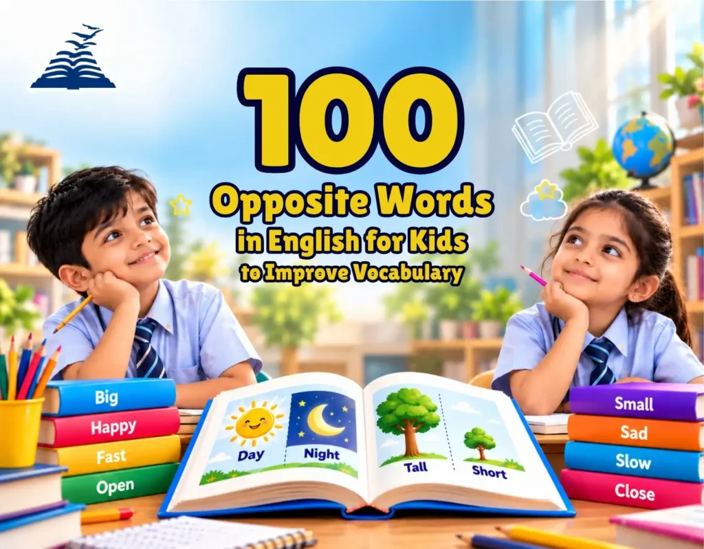 100 Opposite Words in English for Kids to Improve Vocabulary -Presidency School Bangalore North